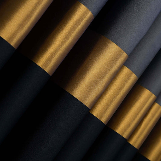 Elegant Black, Gray & Gold Velvet Curtains  6 Color Options, Living Room and Bedroom curtains